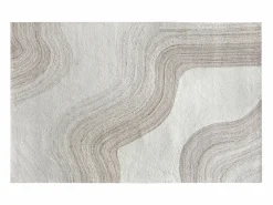 OZAIA Alfombra con motivo abstracto 100% lana - 200 x 290 cm - 1800g/m2 - Marfil y beige - AZARIA