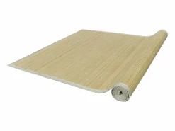 Sale Alfombra de bambú natural con láminas rectangulares 150 x 200 cm Beige