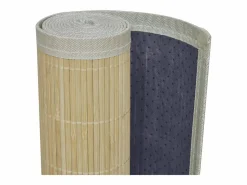 Sale Alfombra de bambú natural con láminas rectangulares 150 x 200 cm Beige