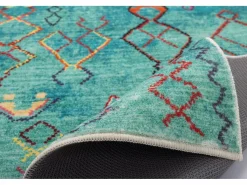 Hot Alfombra de baño estampada con pelo suave 70x120 cm Turquesa Ariella Azul turquesa