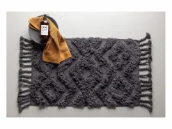 Clearance ebuy24 Alfombra de baño Hilma 80x50cm oscuro. Gris