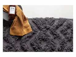 Clearance ebuy24 Alfombra de baño Hilma 80x50cm oscuro. Gris