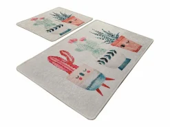 Online Alfombra de baño Set (2 piezas) Happy Cactus Multicolor