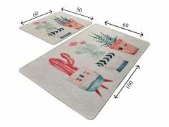 Online Alfombra de baño Set (2 piezas) Happy Cactus Multicolor
