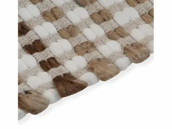 Online Alfombra de baño tejida a mano de yute y tela natural y blanca ES383023 Alfombra De Baño|Textil De Baño
