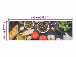 Clearance Alfombra de cocina lavable terciopelo dibujo vino cena 45x150cm ES947138 Alfombra De Cocina|Alfombra De Cocina