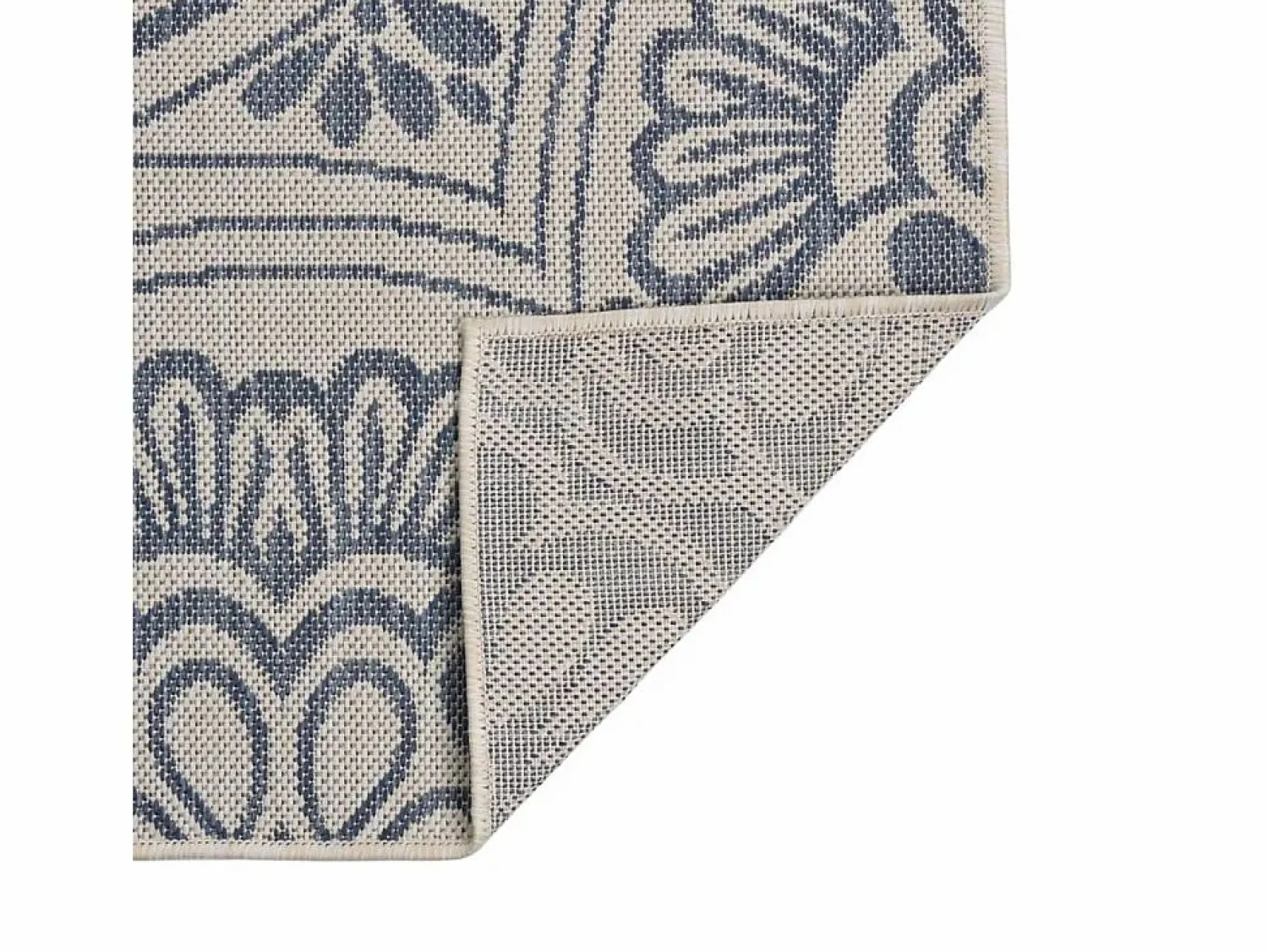 Sale Clicnbuy Alfombra de exterior de tejido plano rayas es 140x200 cm Azul