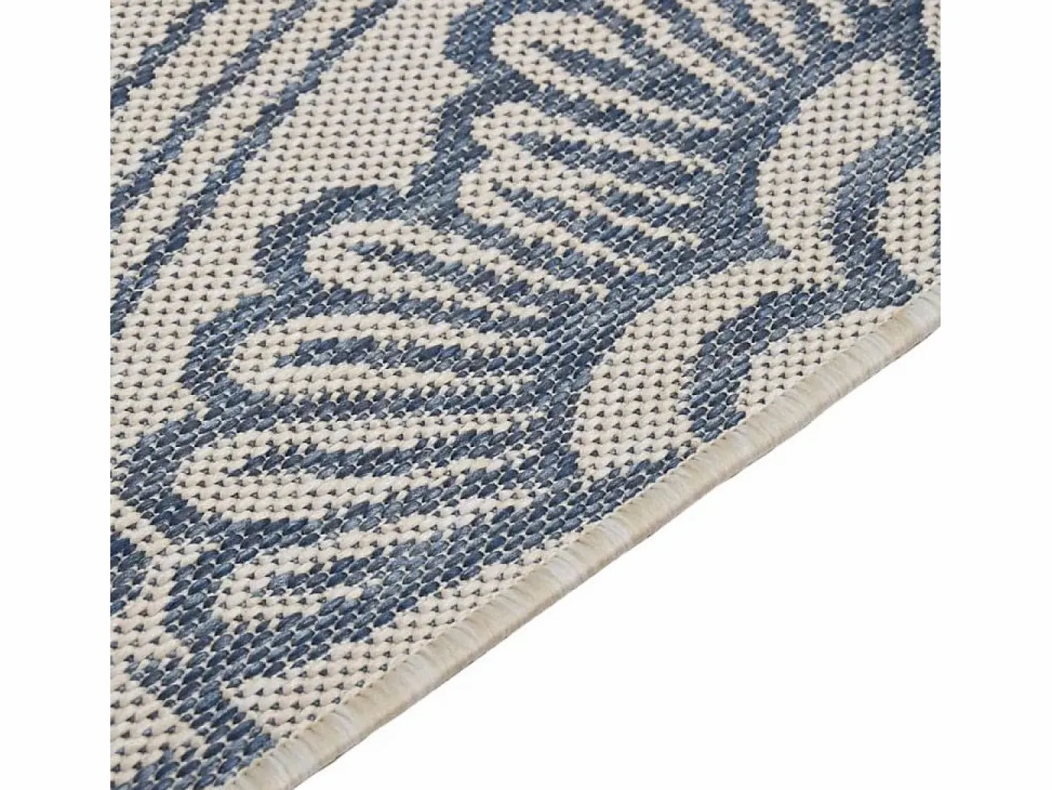 Sale Clicnbuy Alfombra de exterior de tejido plano rayas es 140x200 cm Azul