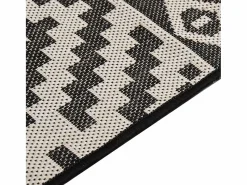 Clearance Clicnbuy Alfombra de exterior de tejido plano rayas negras 120x170 cm Negro