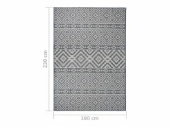 Clicnbuy Alfombra de exterior de tejido plano rayas es 160x230 cm