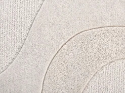 New OZAIA Alfombra de lana en relieve 100% tufted a mano con borde redondeado, 200 x 290, , VELORIA Marfil