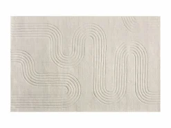 Best OZAIA Alfombra de lana tuftada a mano con relieve, motivo abstracto, 160 x 230 cm, , LISANDRA Marfil
