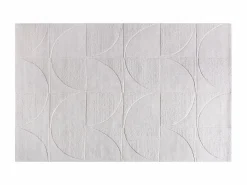 OZAIA Alfombra de lana tuftada a mano con relieve y motivo circular, 200 x 290, , MILUNA