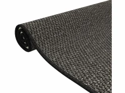 Alfombra de pasillo con aspecto de sisal color antracita 80x150 cm