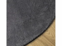 Online Alfombra de pelo corto suave lavable HUARTE antracita Ø 100 cm ES49715 Alfombra Redonda