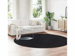 Alfombra de pelo largo negra NAVARRA 240x240 cm poliéster Negro
