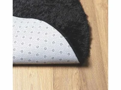 Alfombra de pelo largo negra NAVARRA 240x240 cm poliéster Negro
