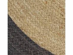 Alfombra de yute hecha a mano con borde oscuro 90 cm