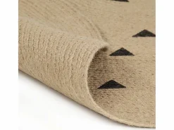 Alfombra de yute hecha a mano con estampado de triángulos 120 cm Alfombra De Cocina|Alfombra De Cocina