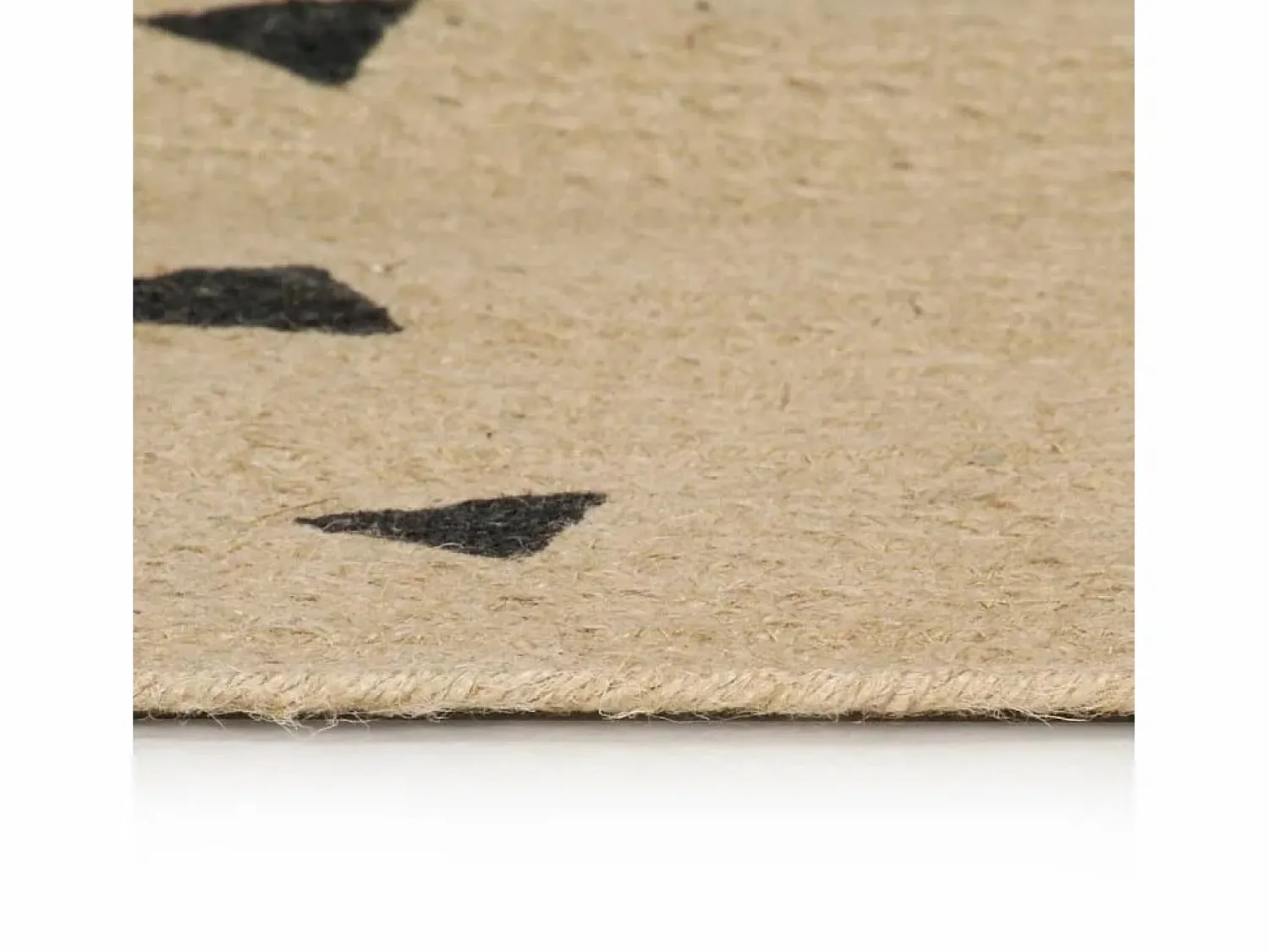 Alfombra de yute hecha a mano con estampado de triángulos 120 cm Alfombra De Cocina|Alfombra De Cocina