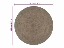 Alfombra de yute hecha a mano redonda 120 cm