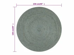 Online Alfombra de yute tejida a mano 150 cm oliva Alfombra Redonda