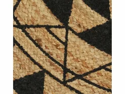 Sale Clicnbuy Alfombra de yute tejida a mano con estampado 90 cm Negro