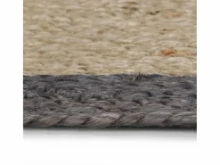 Clicnbuy Alfombra de yute tejida a mano con borde oscuro 150 cm