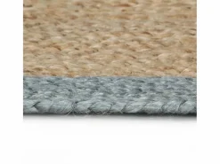 Clicnbuy Alfombra de yute tejida a mano con borde oliva 150 cm