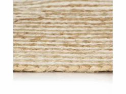 Outlet Clicnbuy Alfombra de yute tejida a mano diseño espiral 90 cm Blanco