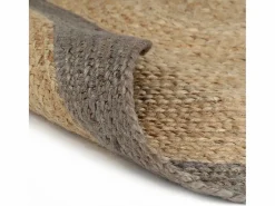 Clicnbuy Alfombra de yute tejida a mano con borde 120 cm