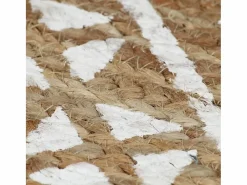 Hot Alfombra de yute tejida a mano con estampado 90 cm ES69136 Alfombra Redonda