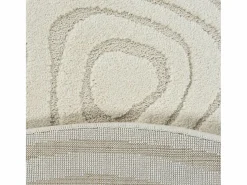 New the carpet Alfombra Everest 3D moderna - - 160 cm Redonda Crema