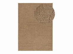 New Alfombra exterior - geométrico efecto yute - natural - 160 x 230 cm - ACRA Marru00f3n