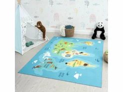 Hot the carpet Alfombra Happy Life de Aprendizaje - - 80x150 cm Azul