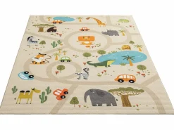 New the carpet Alfombra Happy Life Juego Safari - - 160 cm Redonda Beige