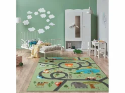 Best Alfombra Happy Life Juego Safari - - 160 cm Redonda Alfombra Infantil|Alfombra Redonda