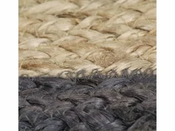Online Alfombra hecha a mano de yute con borde oscuro 90 cm ES37257 Alfombra Redonda