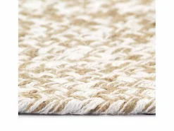 Discount Clicnbuy Alfombra hecha a mano de yute blanca y natural 150 cm Blanco
