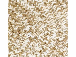 Discount Clicnbuy Alfombra hecha a mano de yute blanca y natural 150 cm Blanco