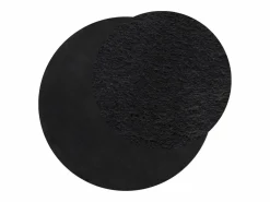 New Alfombra HUARTE de pelo corto suave y lavable en color Ø 120 cm Negro