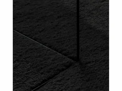 New Alfombra HUARTE de pelo corto suave y lavable en color Ø 120 cm Negro