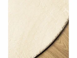 Hot Alfombra HUARTE de pelo corto suave y lavable color crema Ø 120 cm Blanco