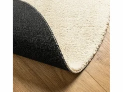 Hot Alfombra HUARTE de pelo corto suave y lavable color crema Ø 120 cm Blanco