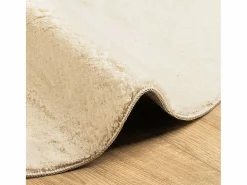 Hot Alfombra HUARTE de pelo corto suave y lavable color crema Ø 120 cm Blanco