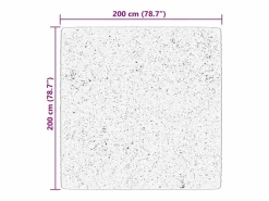Alfombra HUARTE de pelo corto suave y lavable negra 200x200 cm
