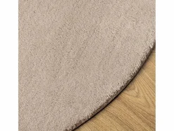 Alfombra HUARTE de pelo corto suave y lavable, color arena, Ø 120 cm