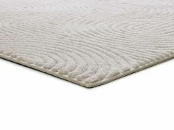 Alfombra interior - geométrico con relieve - crema - 160 x 230 cm - ESTILO