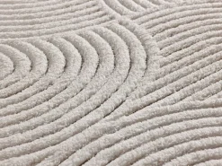 Alfombra interior - geométrico con relieve - crema - 160 x 230 cm - ESTILO
