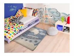 Clearance Alfombra interior - infantil barco - - 115 x 170 cm - CHINKY Azul